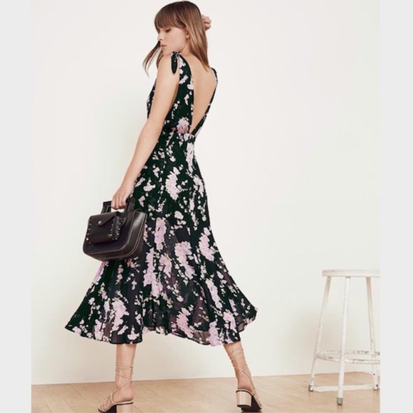 Reformation Dresses & Skirts - SOLD Reformation Black Pink Floral Adularia Dress